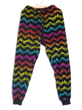 Mix & Co. Rainbow Jammie Joggers Chevron Print Super Soft Lisa Frank Vibes Med